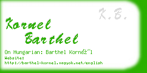 kornel barthel business card